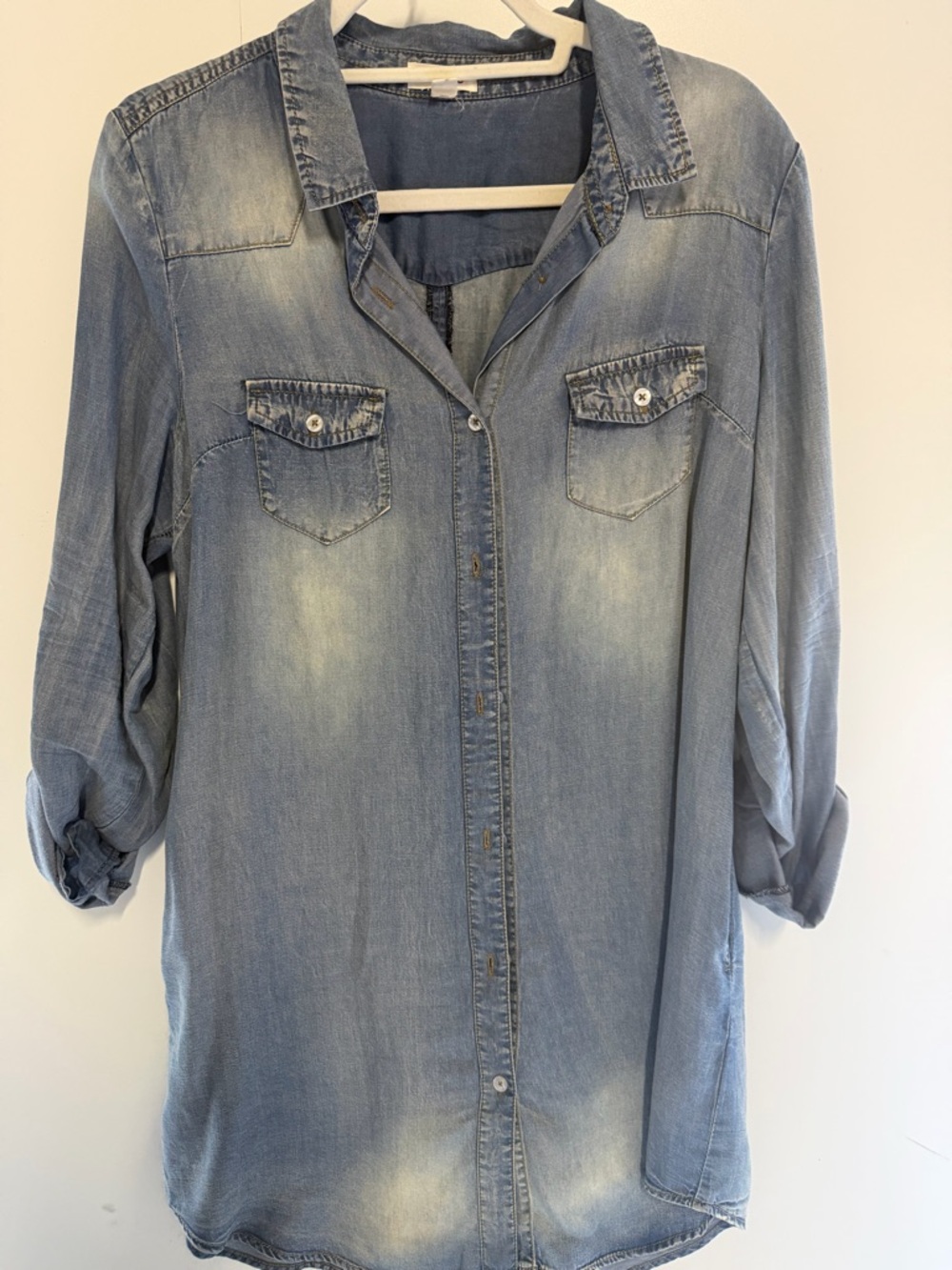 Gee gee Light Wash Denim Shirt dress size large